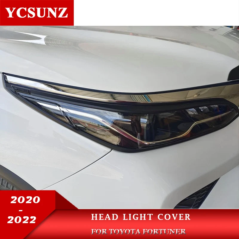 

ABS Head Light Cover For Toyota Fortuner Sw4 2020 2021 2022 Car Exterior Accessories Ycsunz