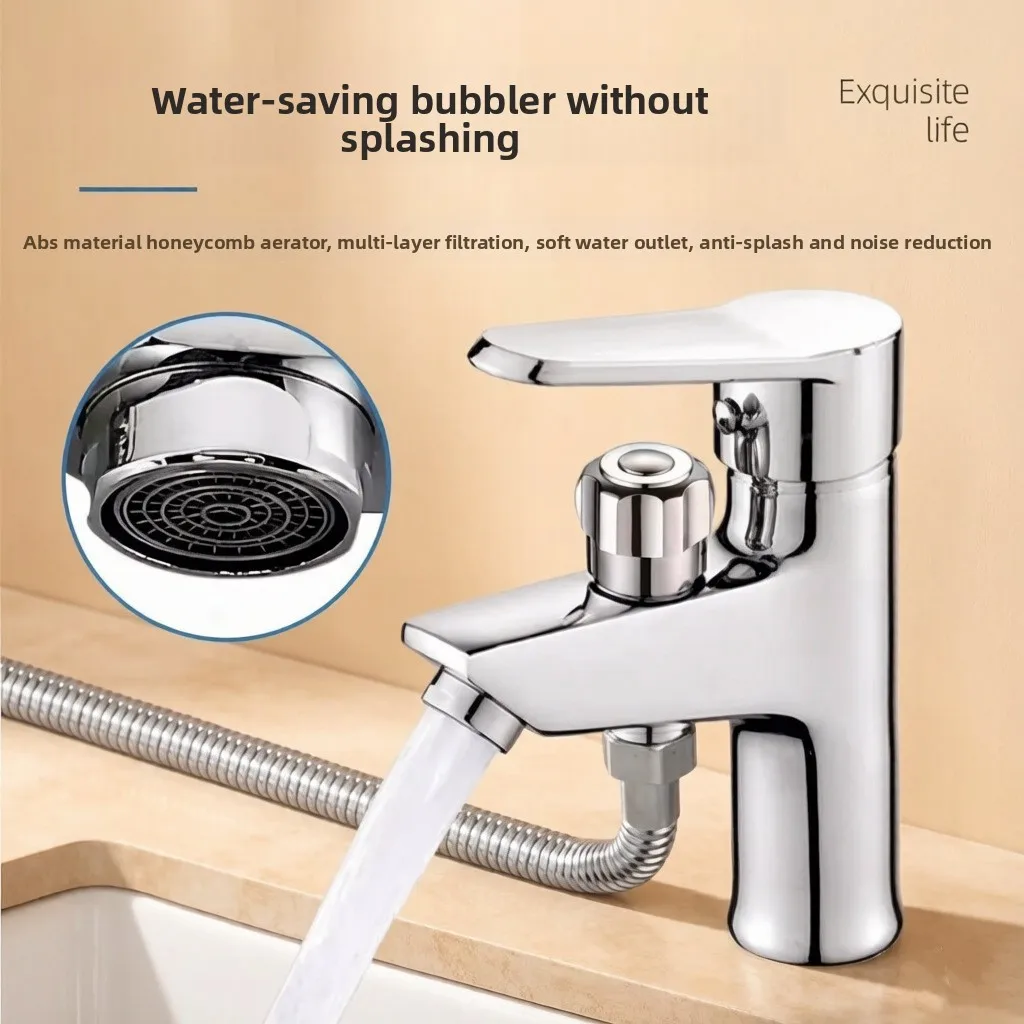 2‑in‑1 Sink Faucet Hot Cold Water Mixer Tap Bathroom Wash Basin Faucet With Shower Sprayer Dual Function For Showering