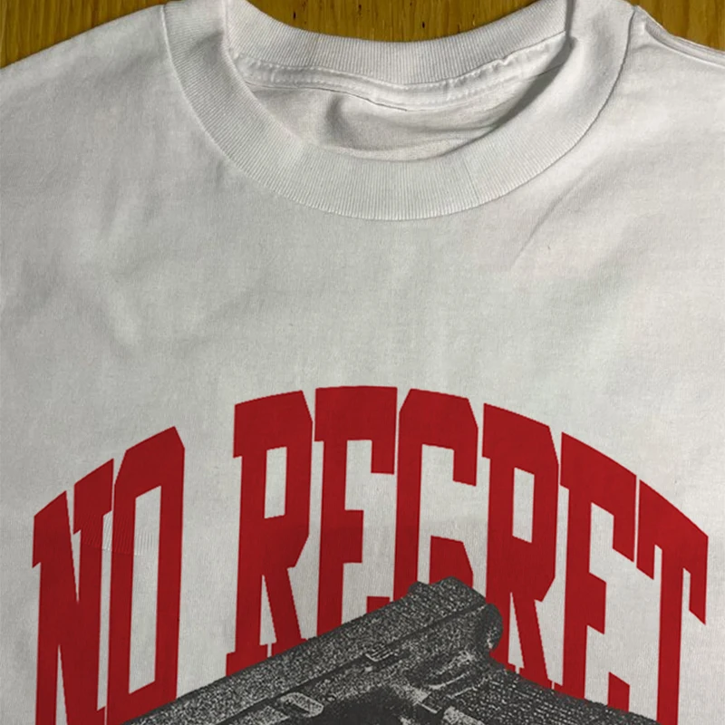 T-shirt da donna oversize con grafica pistola in cotone DTG stampa magliette a maniche corte streetwear top abiti popolari coreani estivi vintage