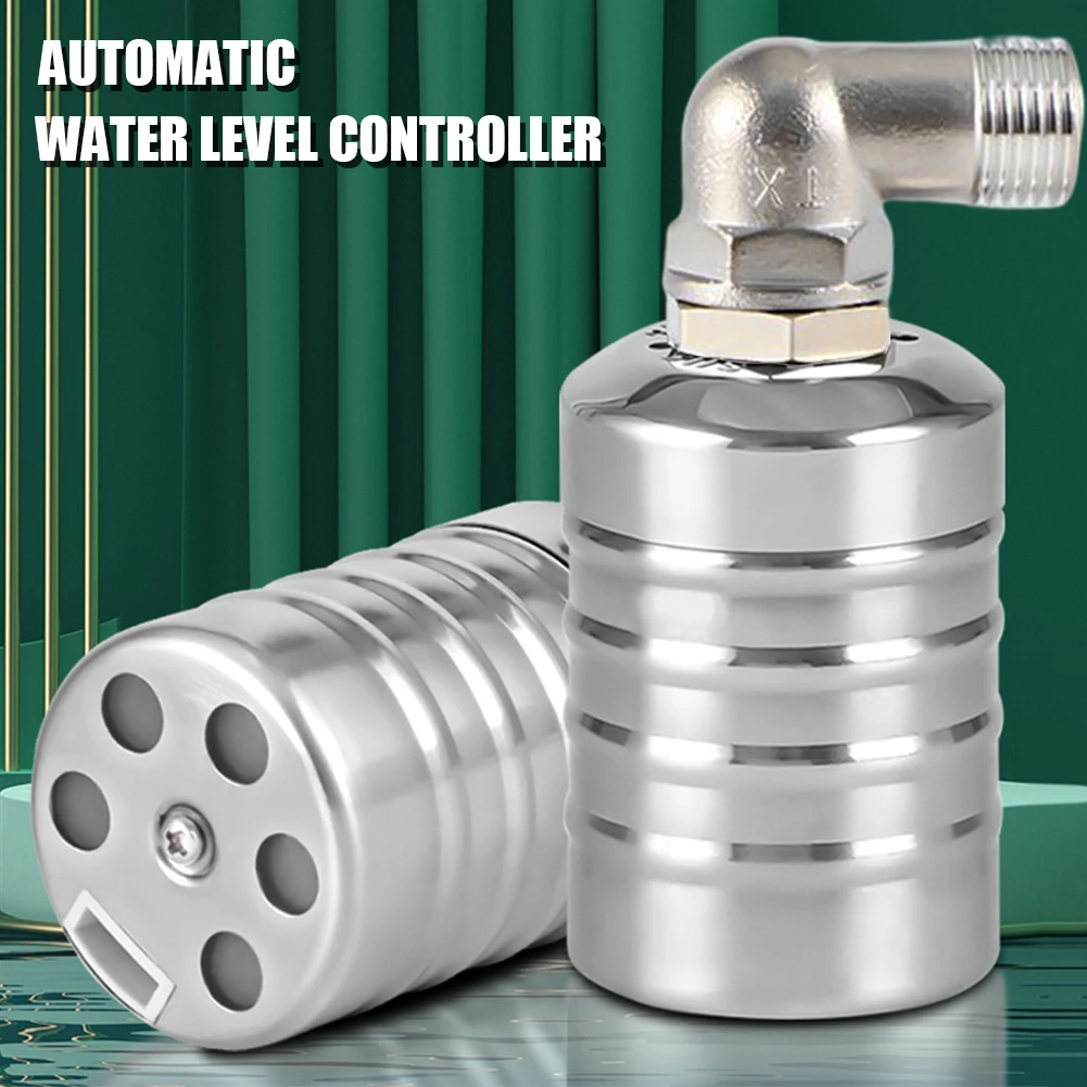 Stainless Steel Floating Ball Valve 1/2 3/4Inch Auto Shut Off Water Level Controller Automatic Water Tank Water Tower Fill Valve
