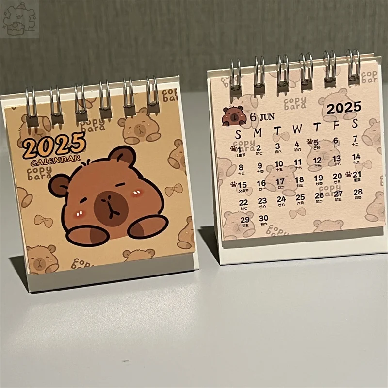 2025 Mini Cartoon Capybara Desk Calendar Desktop Calendar Small Ornaments Decoration