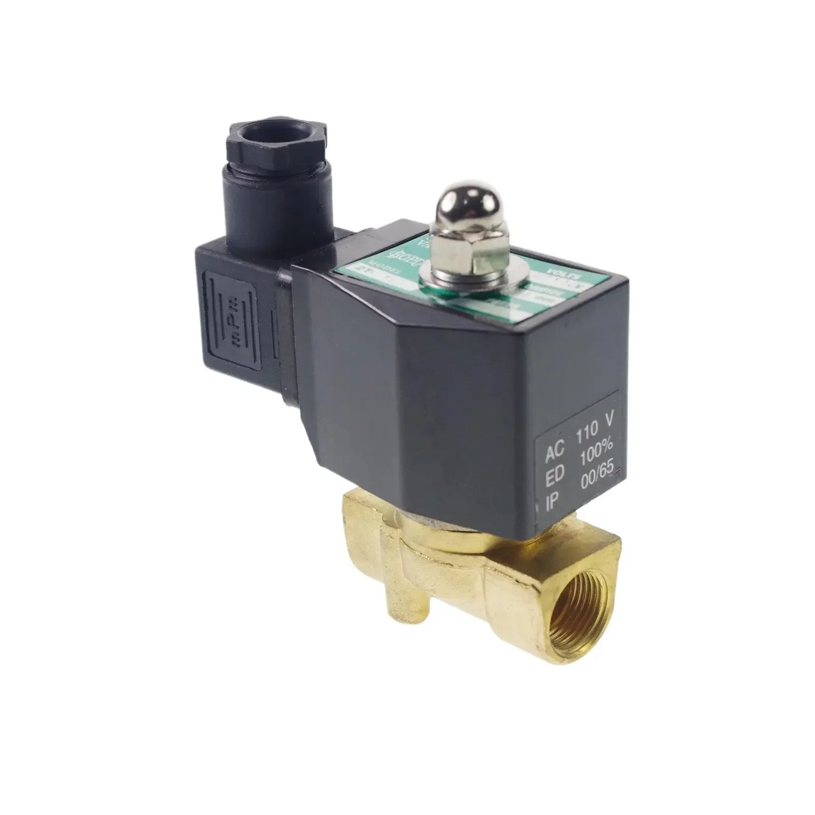 

3/8" BSPP NC Flow Bore 4mm 12/24VDC 110/220VAC Brass Methane Propane 2 Ways Solenoid Valve Gas Fuel Air Water