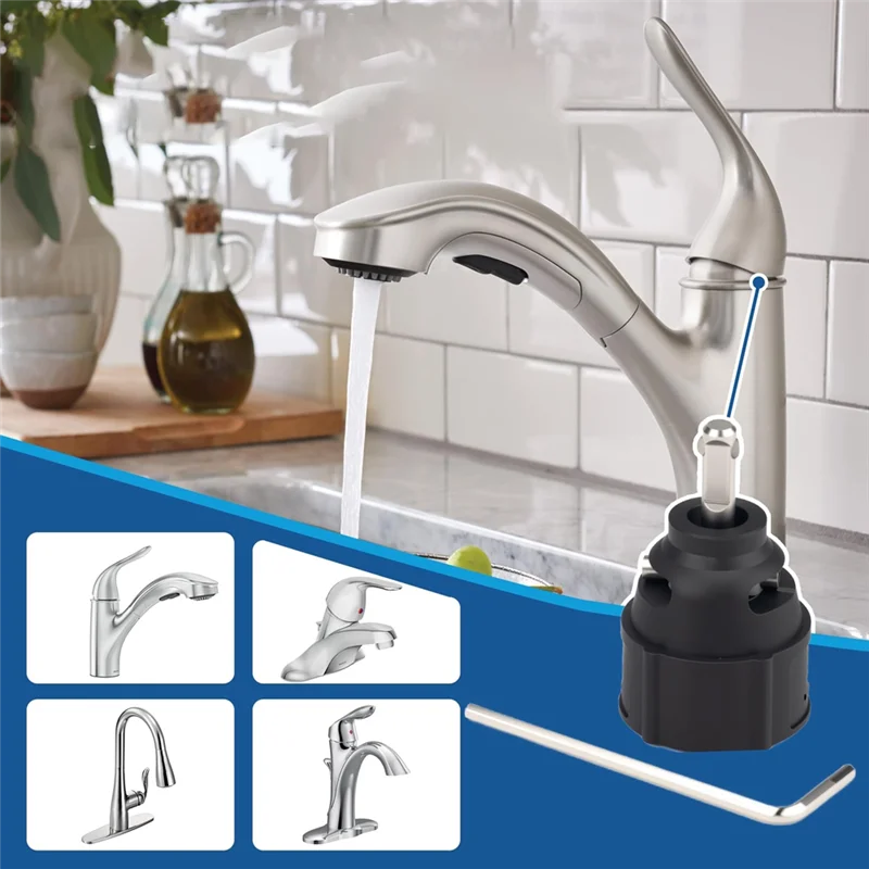 ABGG-For Moen Single Handle Kitchen Lavatory Model Cartridge Replacement 1255 For Fixing Leaks Hex Wrench Included