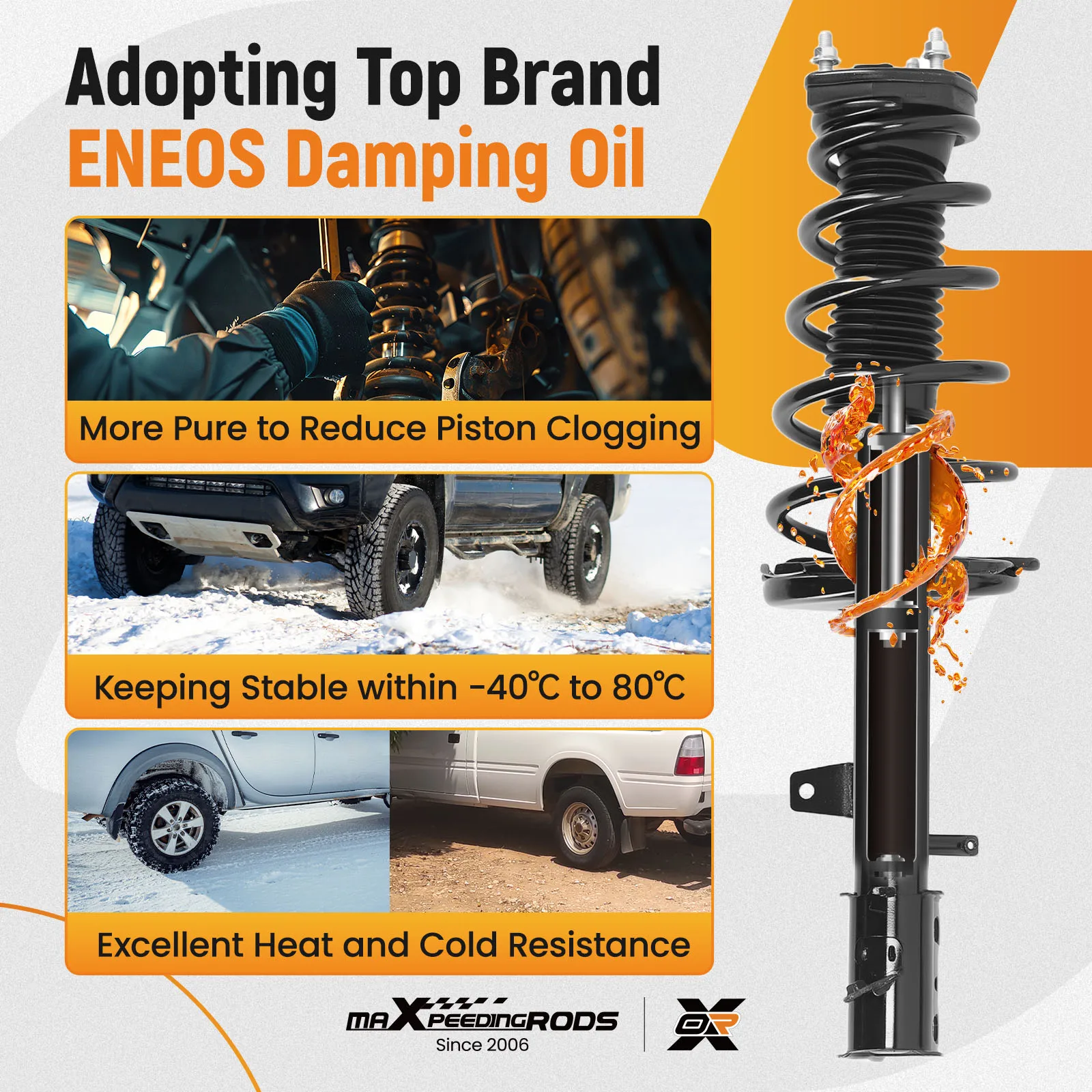 Pair Rear Shocks Struts Coil Spring Assembly For 2008-2013 Toyota Highlander AWD - view 2