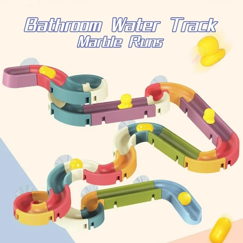 DIY Marble Race Run Plastikowe klocki Maze Ball Track Suction Cup Orbits Bricks Kids Bath Toy Zestaw gier wodnych dla dzieci