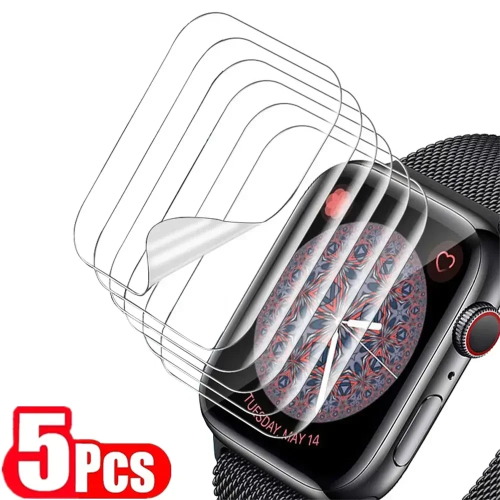 5 szt. Ochraniacz ekranu na Apple Watch 7 6 SE 5 9 8 40MM 41MM 42MM 44MM 45MM 38MM folia ochronna do IWatch Ultra 49MM nie szkło