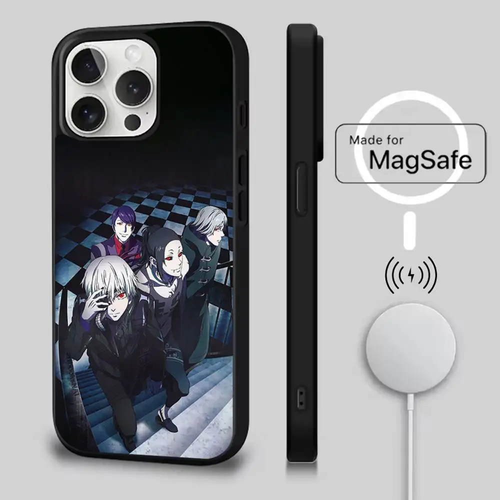 Чехол для телефона с аниме «Токийский гуль» для iPhone 17,16,15,14,13,12,11, Pro, Max, Plus, Mini, SE4, E с магнитной беспроводной зарядкой Magsafe