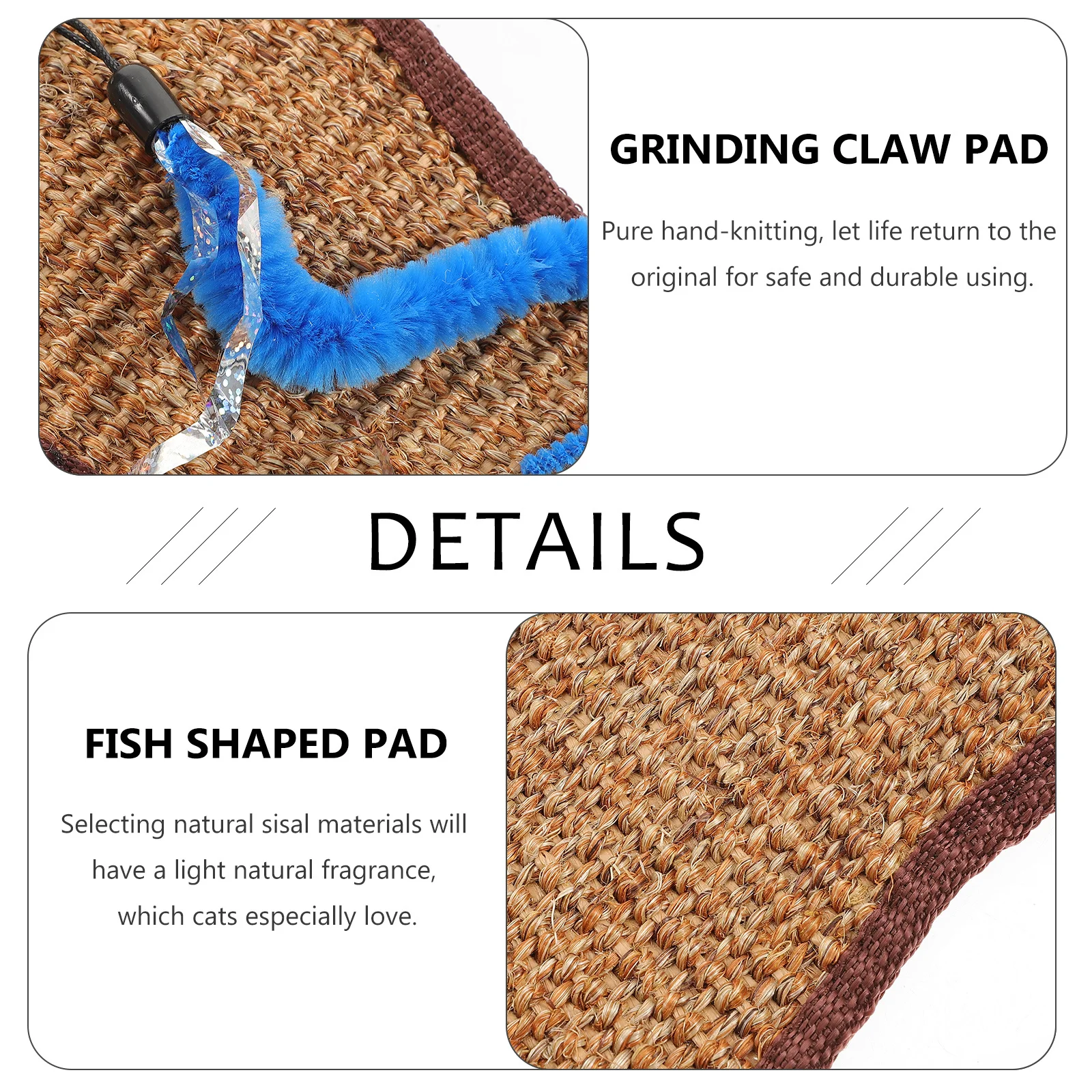 

1Pcs Cat Scratching Pad Fish Shaped Sisal Protective Hanging Pad Scratch Resistant Mat Furniture Cover Cat Claw Grinding Mat