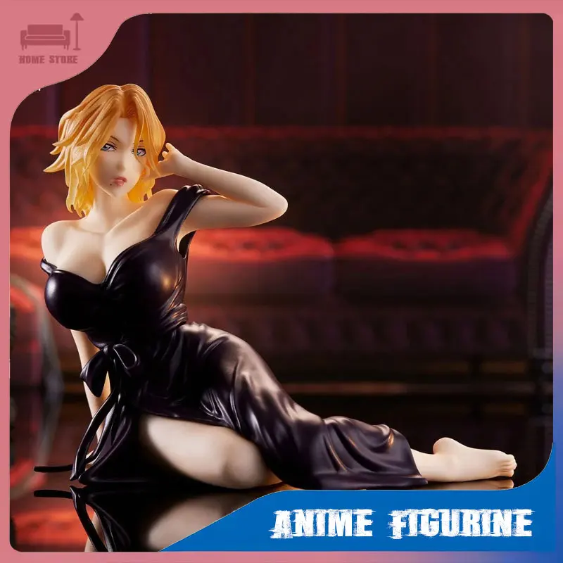 

Anime Figure Matsumoto Rangiku Inoue Orihime Black Nightdress Sitting Action Modelo Kawaii PVC Statue Collection Statue Toy Gift