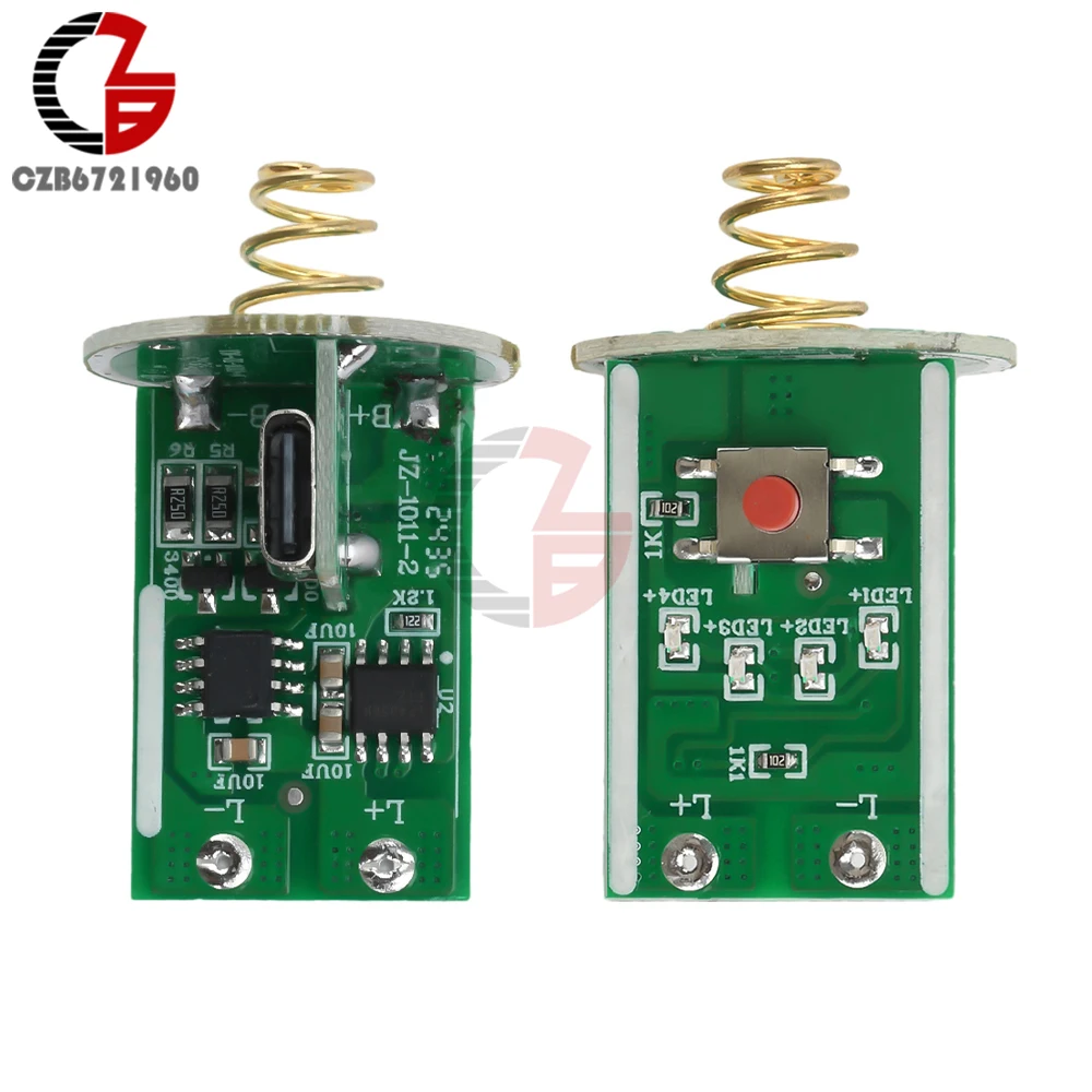 3-4.2V LED Scheda di Azionamento Tipo-c Micro USB di Ricarica Torcia Elettrica Interruttore di Azionamento PCB Circuito Kit Luce FAI DA TE per 18650 26650 Batteria