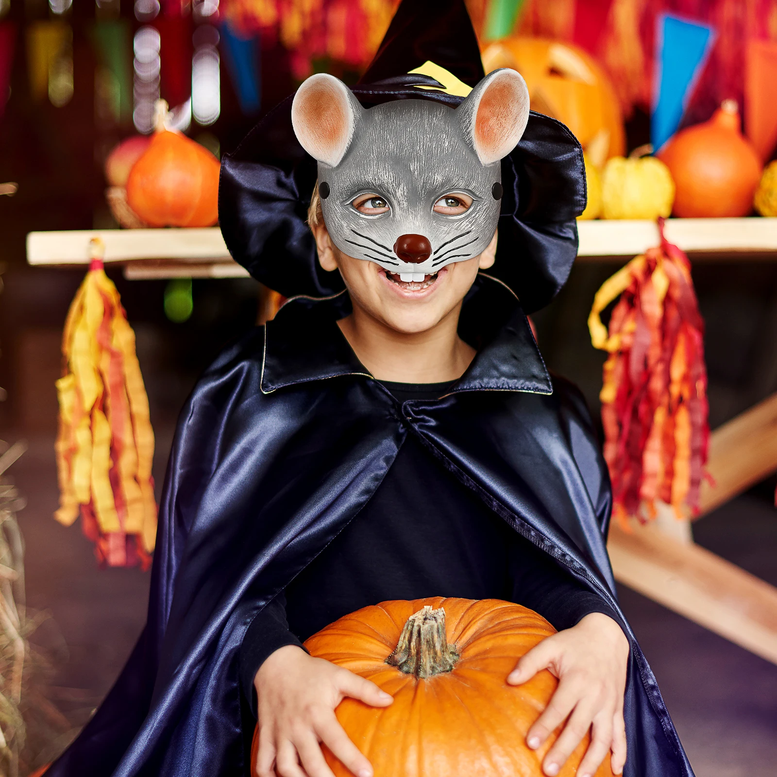 

Mouse Mask 3D Lightweight Comfortable Halloween Carnival Party Face Cover Animal Grey Cosplay Man Woman DIY Decor