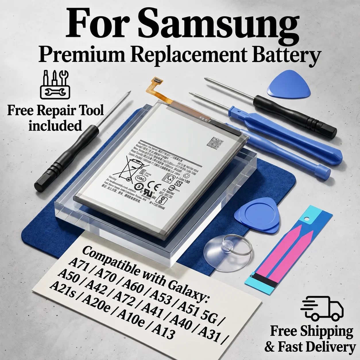 Replacement Battery For Samsung Galaxy A53 A51 5G A71 A72 A70 A60 A50 A42 A41 A40 A33 A31 A21s A20e A10e A13 SM Series