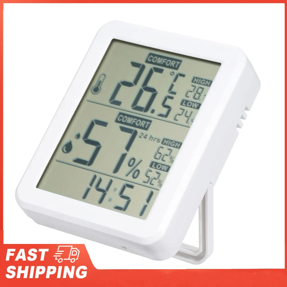 

Mini Digital Hygrometer and Thermometer Indoor Humidity Meter Room Temperature Sensor with Stand and Hole Temperature Humidity