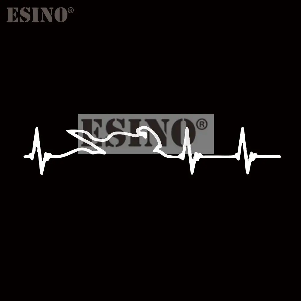 Car Styling Heart Electrocardiogram of Race Player PVC Carving Waterproof Sticker Bumper Glass Body Creative Pattern Vinyl Decal
