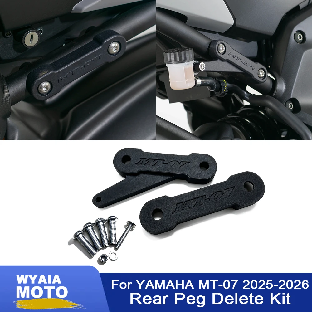 

For Yamaha MT-07 MT07 MT 07 2025-2026 Motorcycle Rear Passenger Peg Holes Cover Rear Footpedal Delete Kit Footrest Decoration