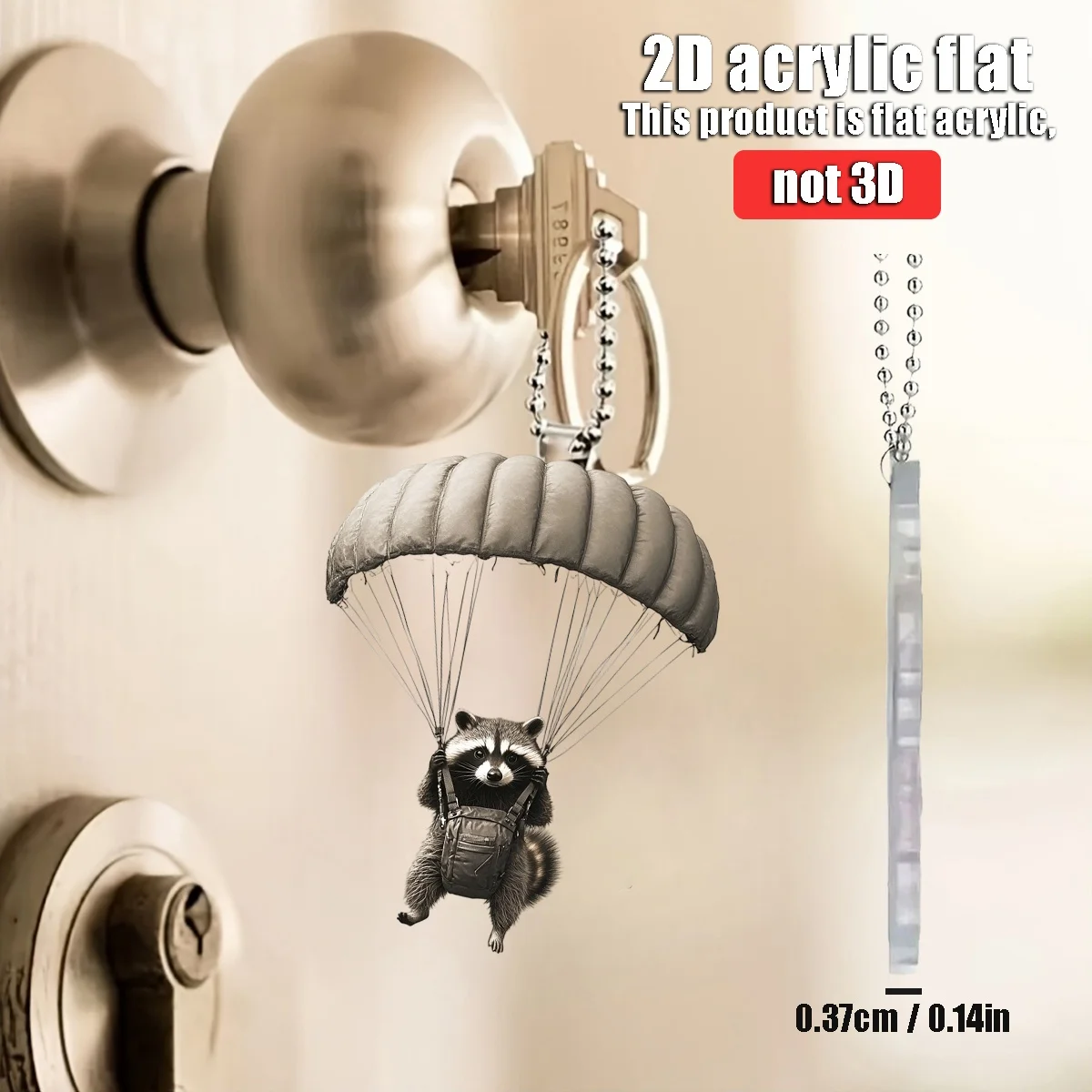 2D Flugzeug-Fallschirm-Känguru-Anhänger für Auto-Dekoration, Lustige Dekoration, Heim-Deko, Rucksack-Zubehör, Schlüsselanhänger – Detail 7