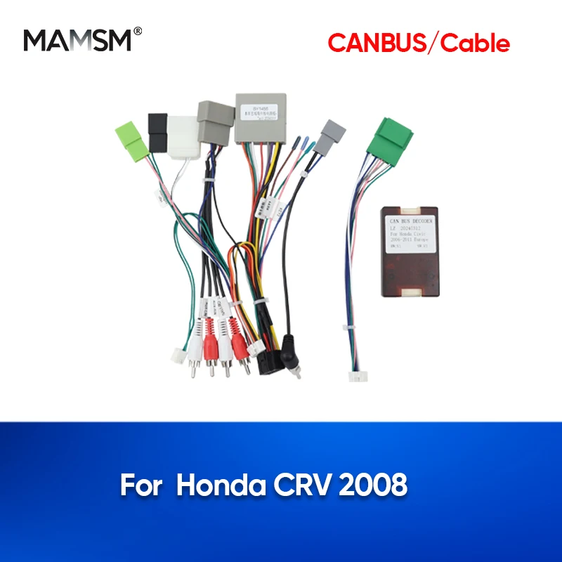 

MAMSM For HONDA CRV 2008 Radio Harness Cable Adapter Conector Wire Plug Car Stereo Player Canbus Decoder Android