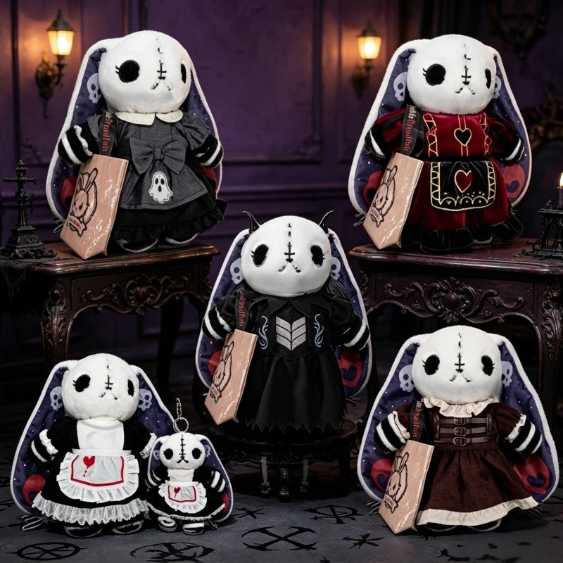 Plushie Dreadfuls Rabbit Plush Doll Clothes Brown Ruffle Lolita Dress Outfit Set For Stuffed Bunny Toy Decoration Accessory