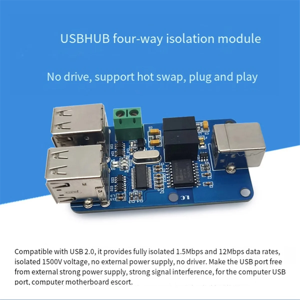 ADUM4160 USB Audio Signal Isolator 1500V 1.5 Mbps 12 Mbps 4XUSB Digital Signal Audio Power Isolator
