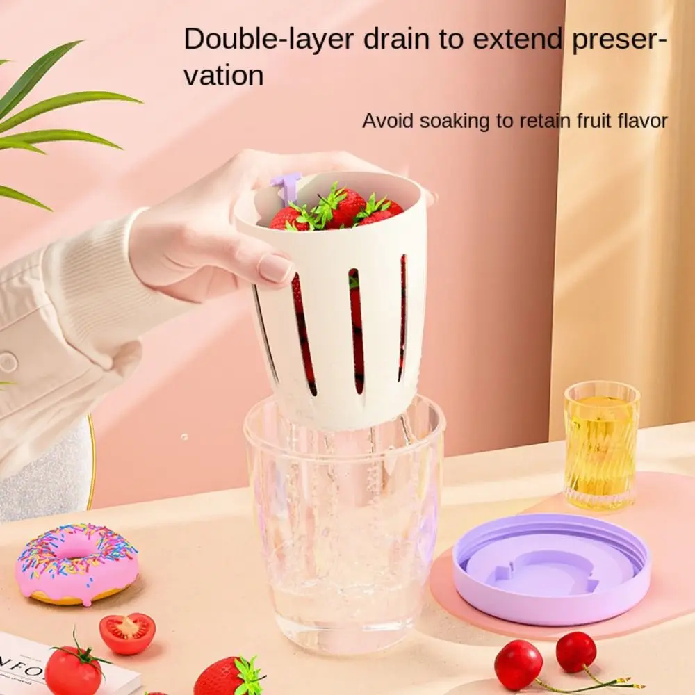 

Новые полипропиленовые + силиконовые отсеки для фруктов, герметичные с дренажной чашкой для салата, портативные чашки для завтрака для женщин