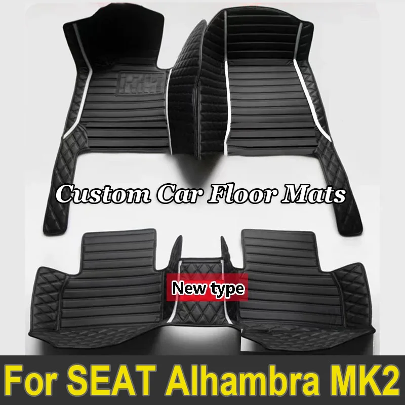 Car Mats For SEAT Alhambra MK2 7N VW Volkswagen Sharan 2011~2020 Pad Carpets Set Leather Mat Auto Floor Rugs Car Accessories