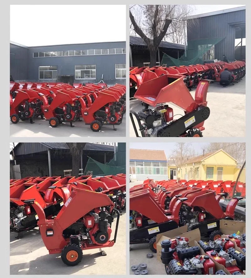 16HP Self-propelled Type 15cm Wood Chipper Shredder Diesel Log Branch cutting machine