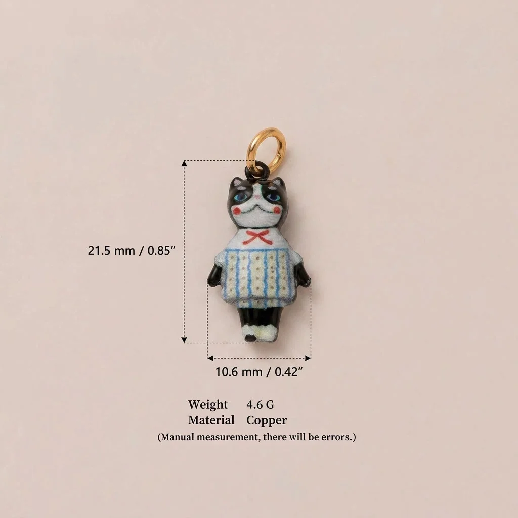 Neue süße und modische Katzenserie, bunt gestreifte Katzen- und Eulen-DIY-Anhänger für Schmuck. – Detail 6