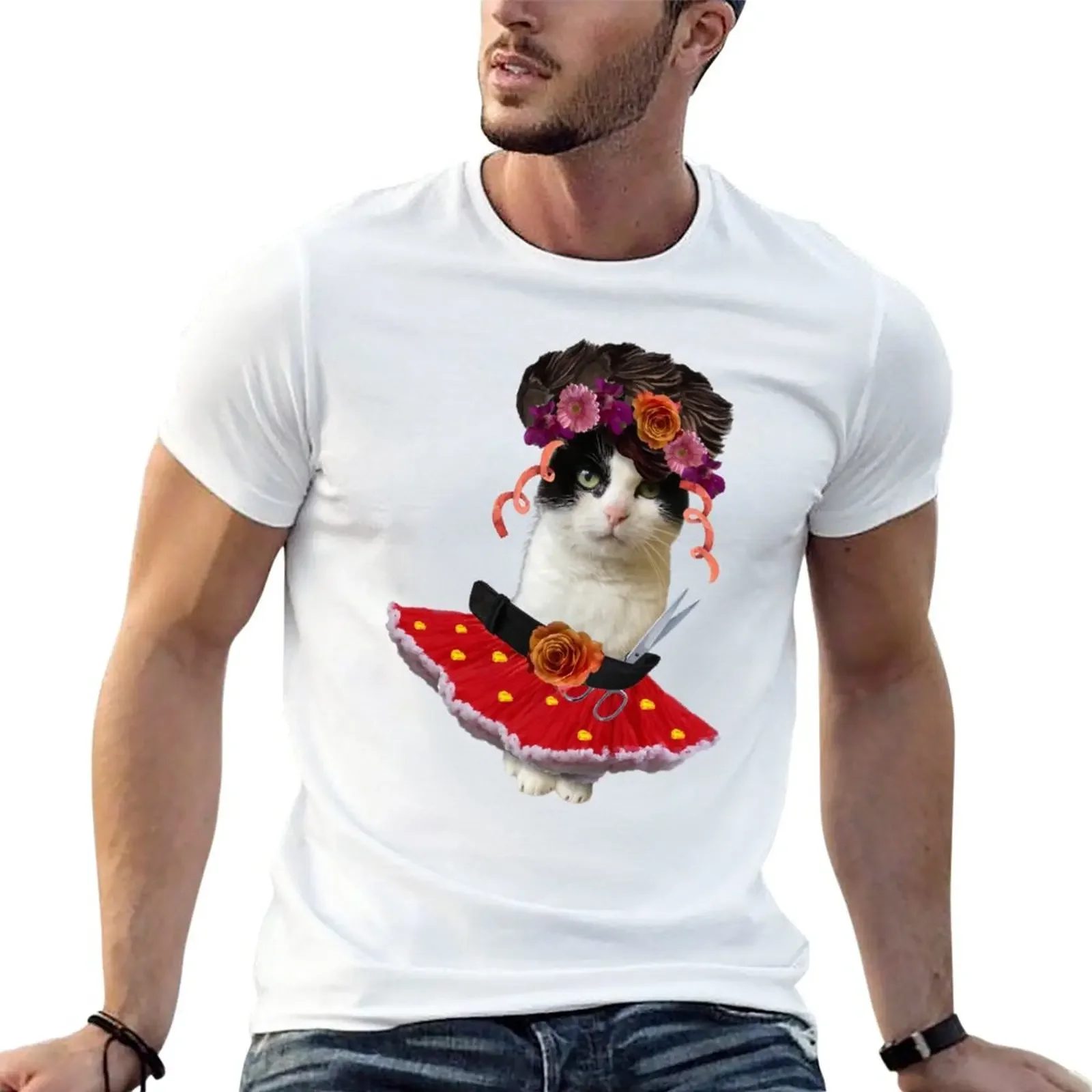 New Cutout shape dodded pirouettes T-Shirt anime boys white t shirts Short t-shirt designer t shirt men