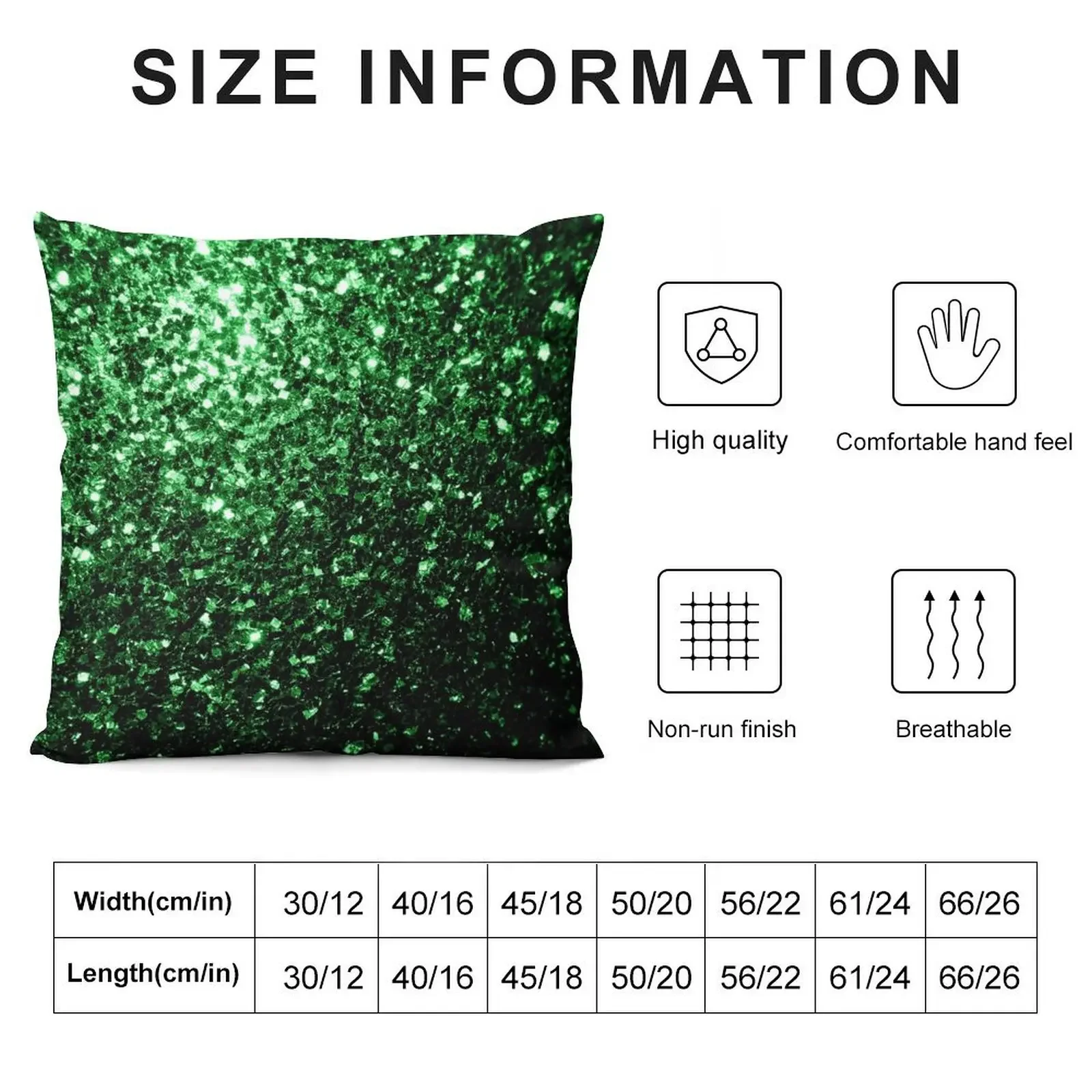 Glamour Dark Green faux glitter sparkles (Photo of Glitter - Not Reflective) Throw Pillow Christmas Throw Pillows Covers pillow