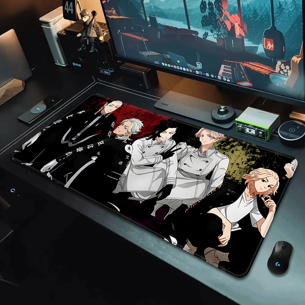 Cute Anime Tokyo Revengers Mousepad HD Printing Computer Gamers Locking Edge Non-slip Mouse Pad XXL90x40cm Keyboard PC Desk Pad