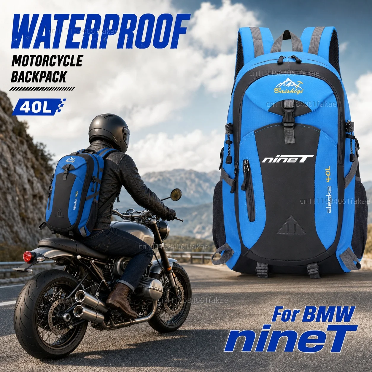 

For BMW R nineT RnineT Nine T Pure Scrambler Urban G/S 2014-2022 2015 Motorcycle Backpack 40L Waterproof Travel Backpack