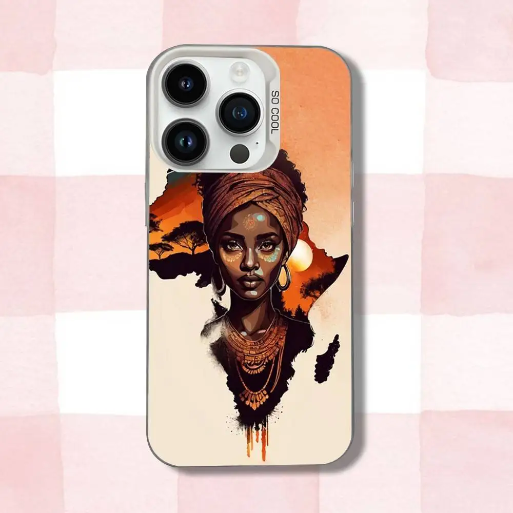 حافظة هاتف Geogra لخريطة أفريقيا لهواتف iPhone 16,15,14,13,12,11,Pro,XS,Max,Plus,Mini,SE غطاء مقاوم للصدمات من الحلوى البيضاء غير اللامعة