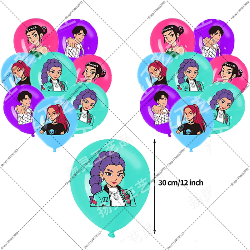 Conjunto de balões KPop Demon Hunteres, decoração de festa de aniversário, decorações de chá de bebê, o local é definido com adereços, decoração de casa