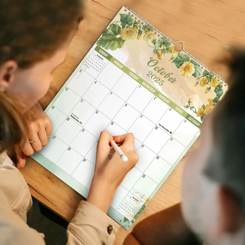 2026 يناير.- 2027 يونيو. تقويم الحائط دوامة ملزمة زهرة نمط معلق التقويم 18 شهرًا جدار جبل مخطط الحائط استخدام المكتب #3