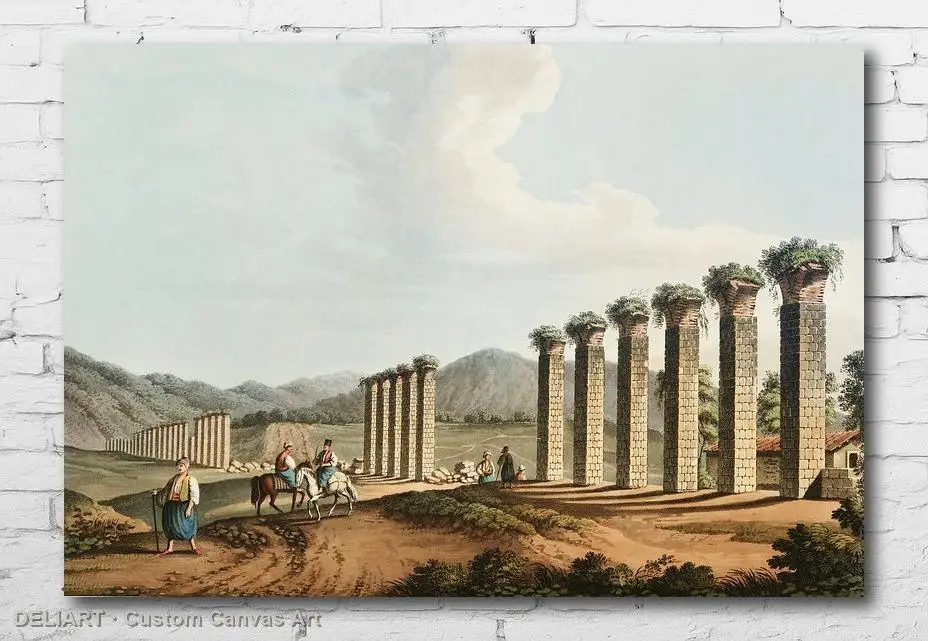 

Ottoman Vintage Travel Canvas Poster - Aqueduct near Ephesus Custom Size Wall Art Home Room Decor