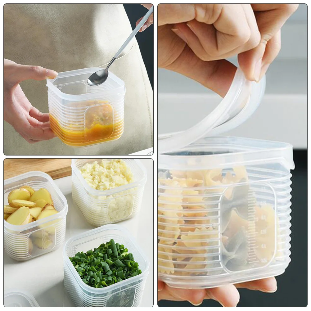 

7 pcs Square Food Storage Containers Transparent Bpa Free Microwave Freezer Refrigerator Safe Airtight Boxes For Kitchen