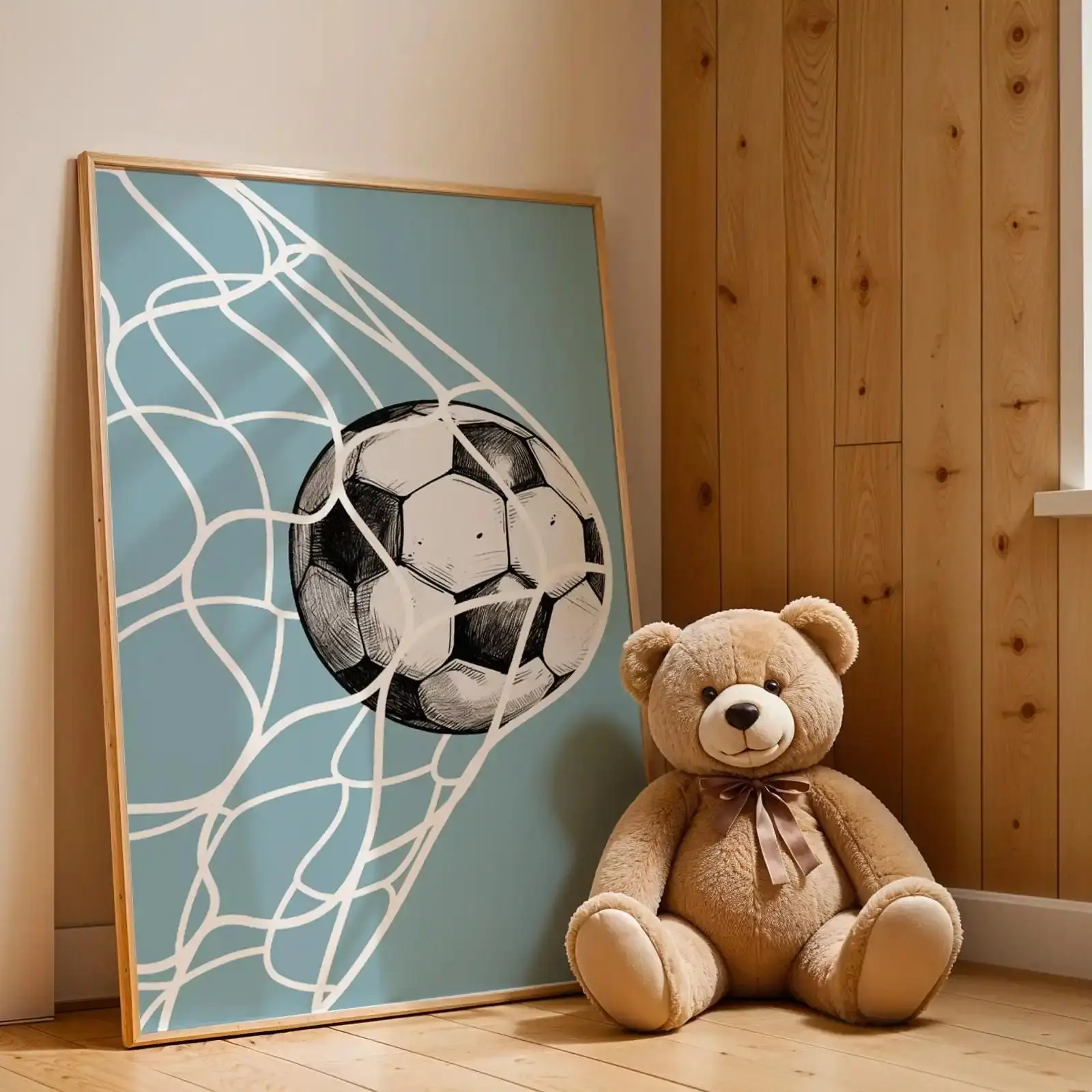 اسم ورقم مخصص لكرة القدم ملصقات فنية جدارية للأولاد ديكور غرفة نوم كرة القدم يطبع مجموعة من 3 ملصق فني شخصي هدية رياضية