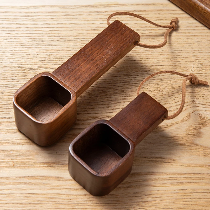 

Coffee Spoons Coffee Measuring Scoop for Ground Beans Tea Sugar Delicate Wooden Handle Home Barista Accessories