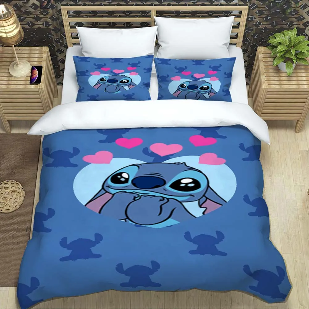 Imagem -06 - Stitch Cartoon Bedding Grupo Impressão 3d Decoração para Casa Fronha Colcha Presente Bonito para a Família e Amigos 11 Tamanhos