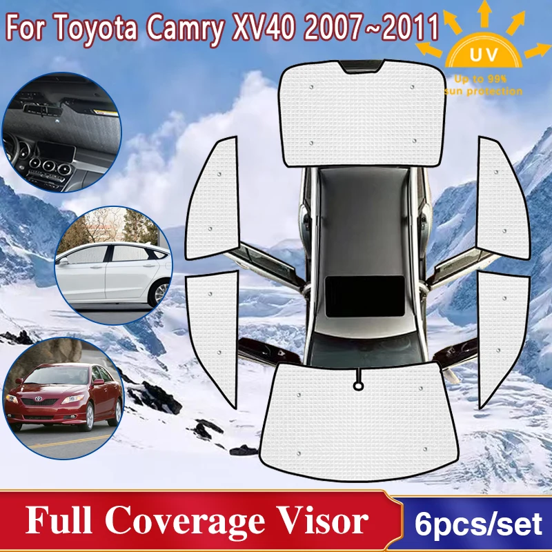 

Car Full Coverage Sunshades For Toyota Camry XV40 2007 2008 2009 2010 2011 Sun Protection Windshield Shaby Visor Car Accessories
