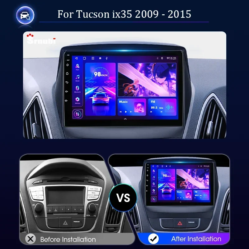 Picture 3: Android 12 Car Radio for Hyundai Tucson LM Ix35 2009-2015 Wireless Carplay Auto 2 Din Multimedia Player Navigation DVD Head Unit