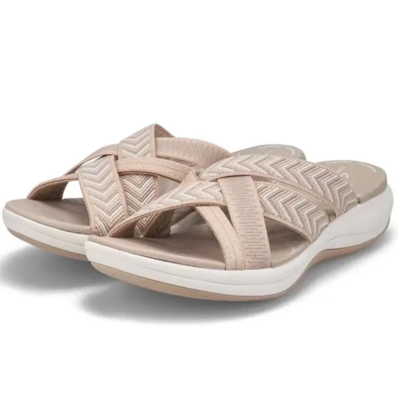 Home Slipper Women Cross Strap Cloud Sandals Summer Flip Flops Beach Slides Men Male Casual House Platform Shoes Flat Female