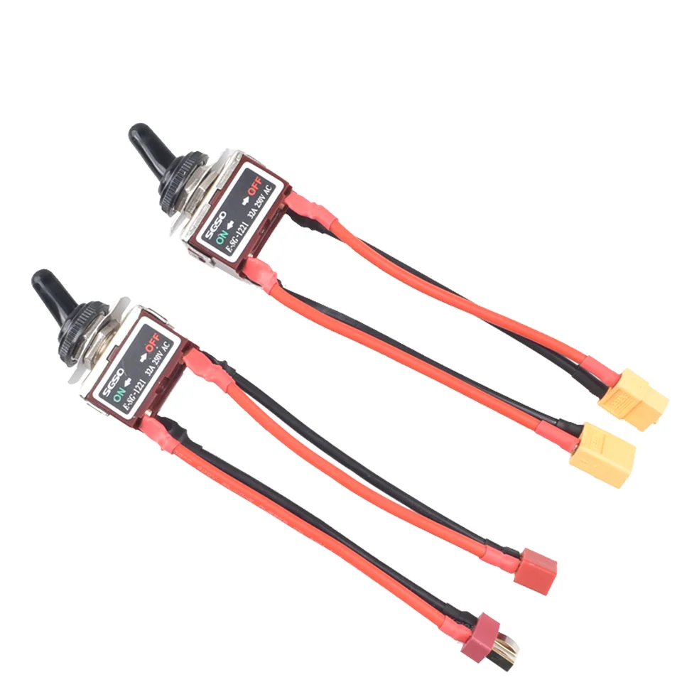 15A High-Current Toggle Switch With XT90 / T-Type Connectors – 14AWG Wire, For RC Drones, Cars, Boats, And ESC Battery Control