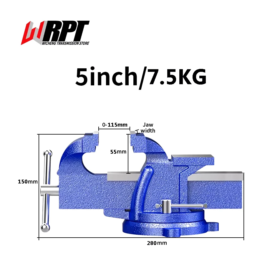 1PC Heavy Duty Bench Vise Household Small Vice 5 Inch 7.5KG Workbench 360 Degree Rotation Flat-Nose Pliers