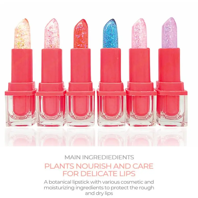 BSIMONE Glitter Kleurveranderende Lipstick Lipbalsem Transparante Hydraterende Kristal Jelly Parelmoer Lip Plumper Cosmetica