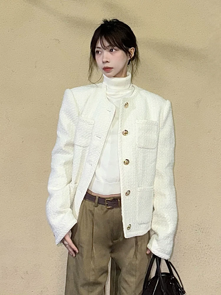 트위드 재킷 10대 여성 프레피 바시티 컬리지 야구 트렌디 레귤러 힙스터 오피스 캠퍼스 학생 대학 멀티컬러