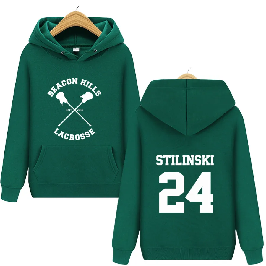 Teen Wolf Hoodie Men Stilinski 24 Lahey McCall Pullover Sweatshirt Male Print Red Hooded Mens Hoodies Hip Hop Hoddies Streetwear