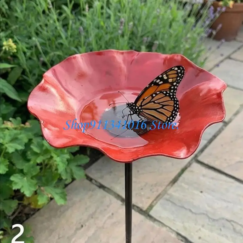  Handmade Garden Flower Stake With Deep Center Bowl Suitable For Birds Bees Butterflies Wildlife And Decorative Use