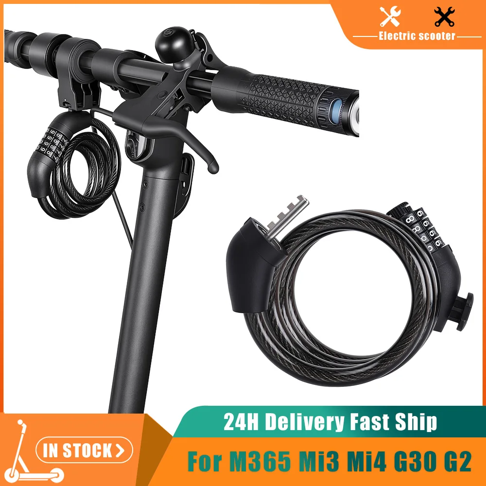 

Electric Scooter Lock 4-Digit Combination Lock For Xiaomi M365/Pro2/Max for Ninebot Anti-Theft Ideal Lock 12 Steel Cables Locks