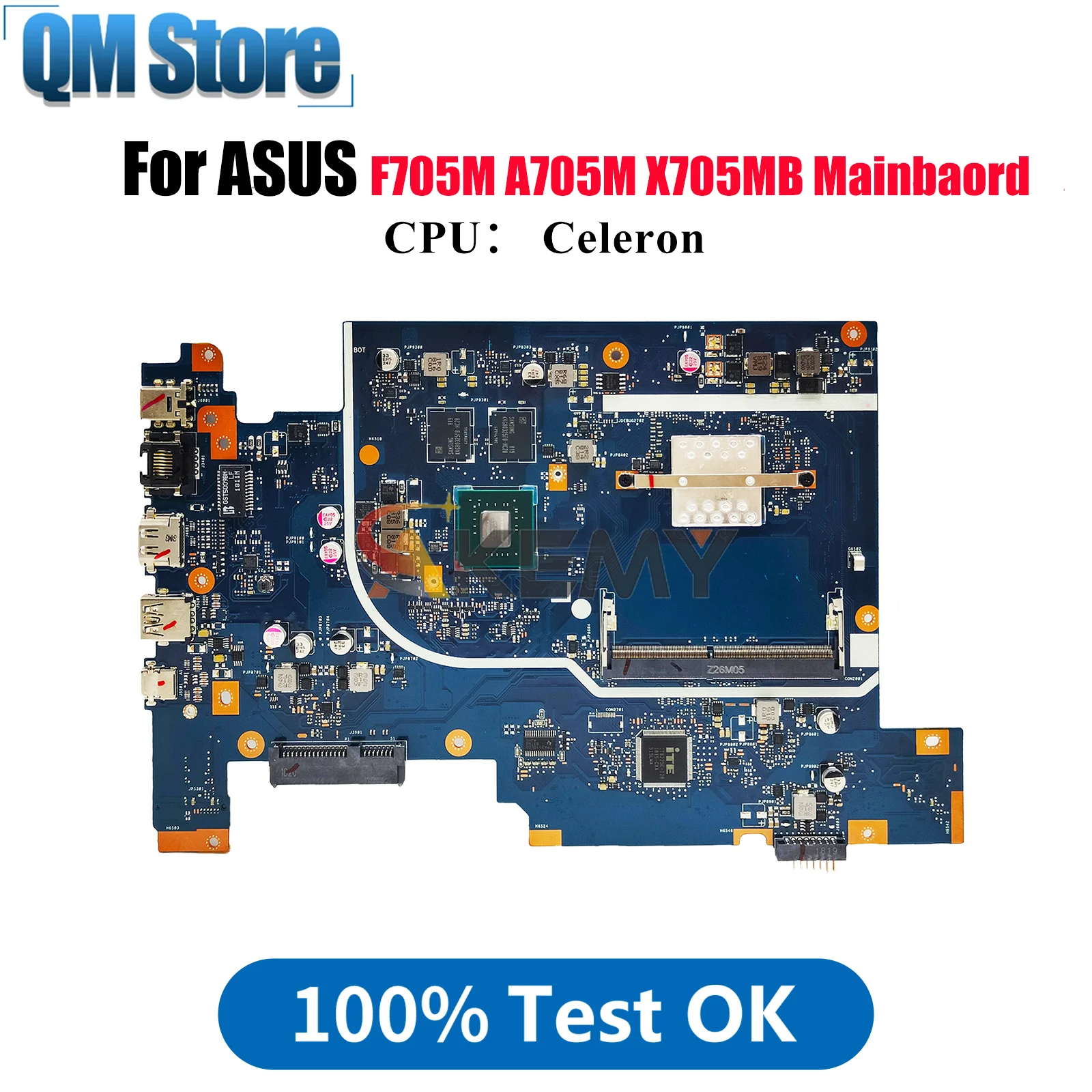 

Материнская плата для ноутбука X705MB для ASUS VivoBook X705M A705M X705MB F705M, материнская плата для ноутбука с процессором Celeron, 100% тестирование, ОК, быстрая доставка